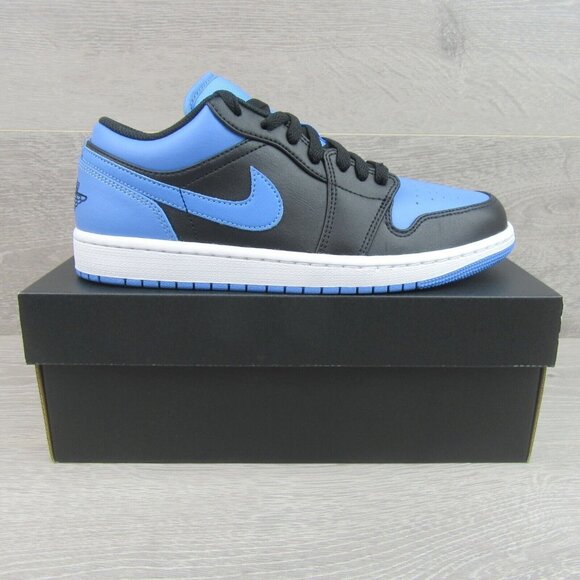 Air Jordan 1 Low University Blue Black Sneakers Men's Size 10 NEW - Picture 2 of 16